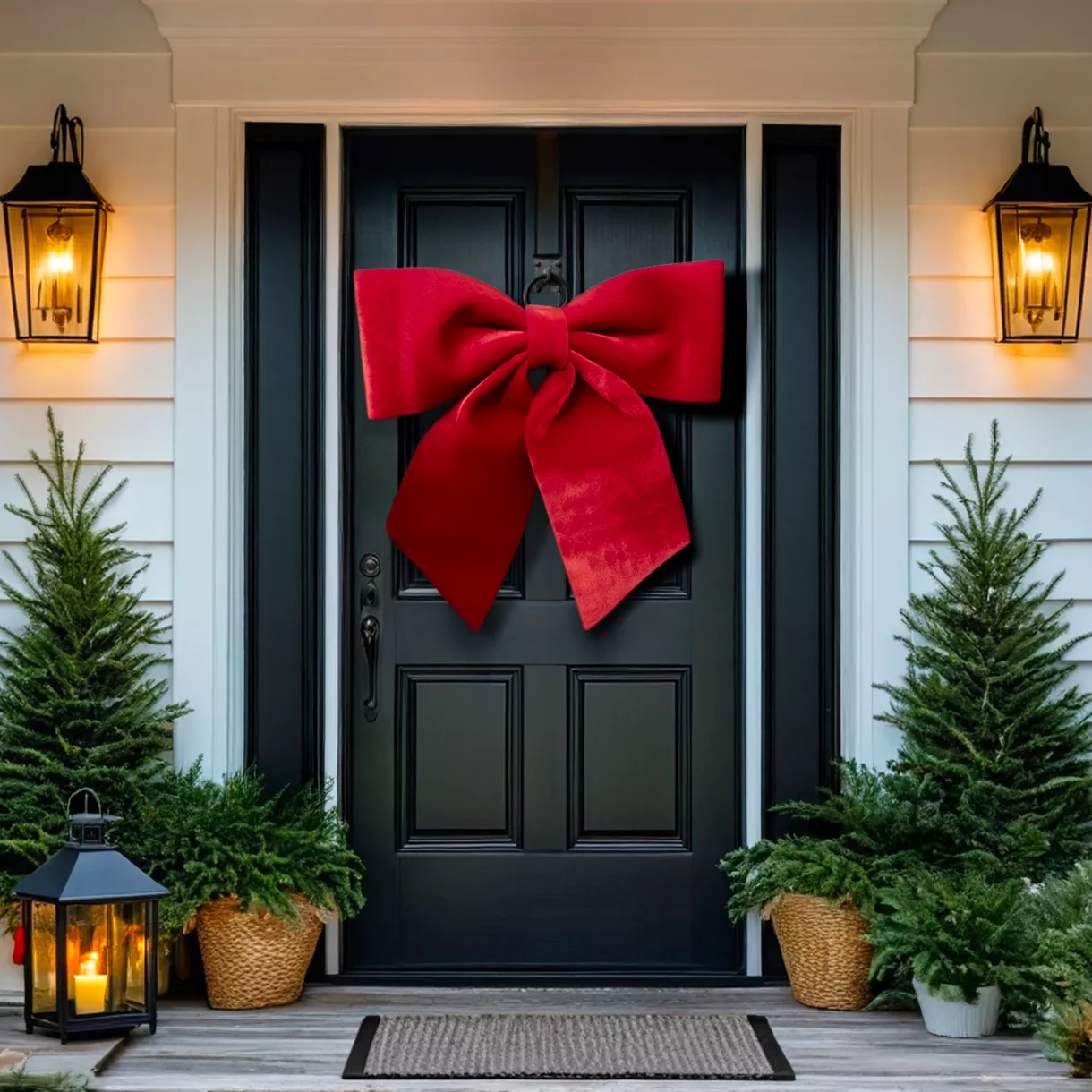 Fiocco di Natale XXL velluto (H70 cm) Castello Rosso