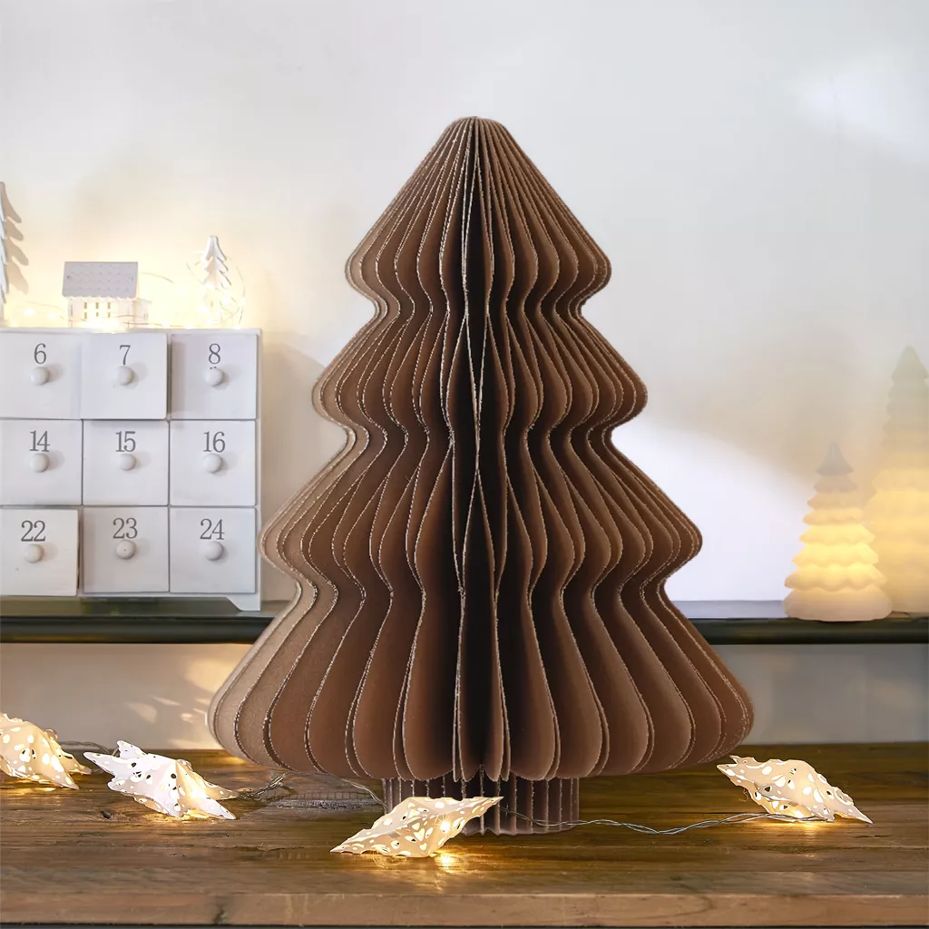 Sapin papier à suspendre (H40 cm) Fermeture Magnétique Brun