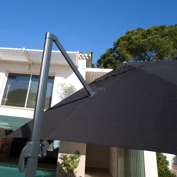 Zweefparasol Bahia -vierkant- 3x3m -antraciet grijs 3
