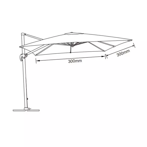 Parasol Déporté Bahia carré (L3 x l3 m) - Anthracite 7