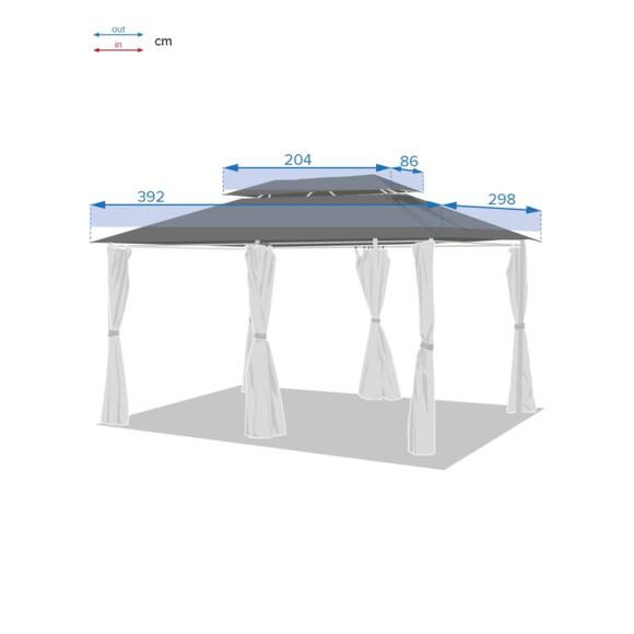 Ersatzdach für Pavillon Thira (3 x L4 m) - Schiefergrau 3