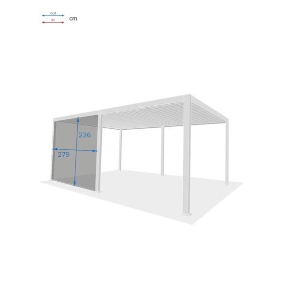 Store pour pergola Evora GM (6 x 3,6 m) - Blanc/Gris 3