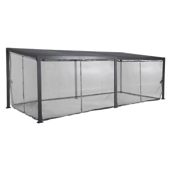 Lote de 8 mosquiteros para cenador Avila (7,2 x 3 m) - Gris 2