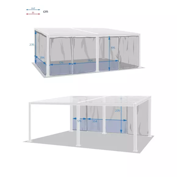 Lot de 8 moustiquaires pour tonnelle Avila (7,2 x 3 m) - Gris 3