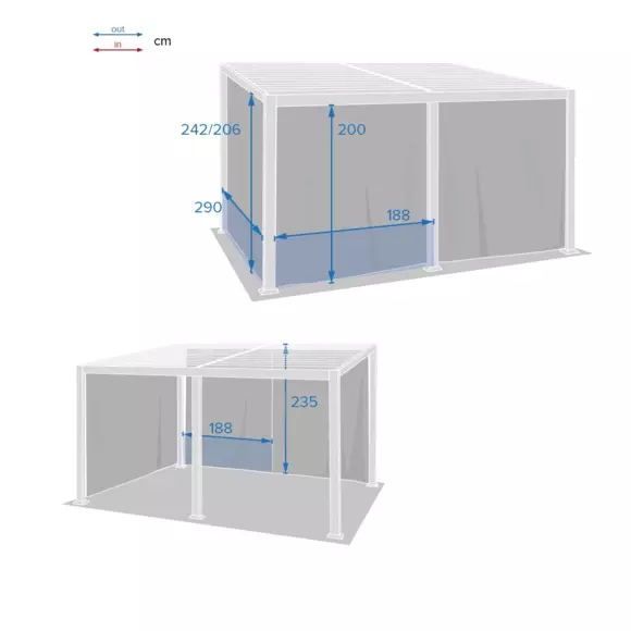 Lot de 4 rideaux de tonnelle Avila (4 x 3 m) - Ardoise 3