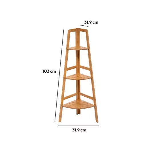 Etagère d'angle bambou Siao Marron 3