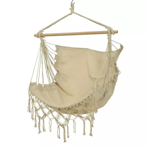 Fauteuil suspendu Macramé  -Crème 2