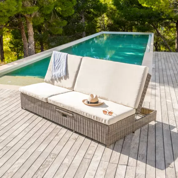 2 persoons ligbed / tuinbank Calvi - Sepia/Beige 3