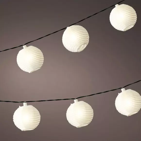 Guirlande solaire à LED Lanternes - Blanc chaud 2