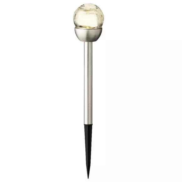 Lot de 6 bornes de jardin solaires Verre craquelé - Blanc chaud 2