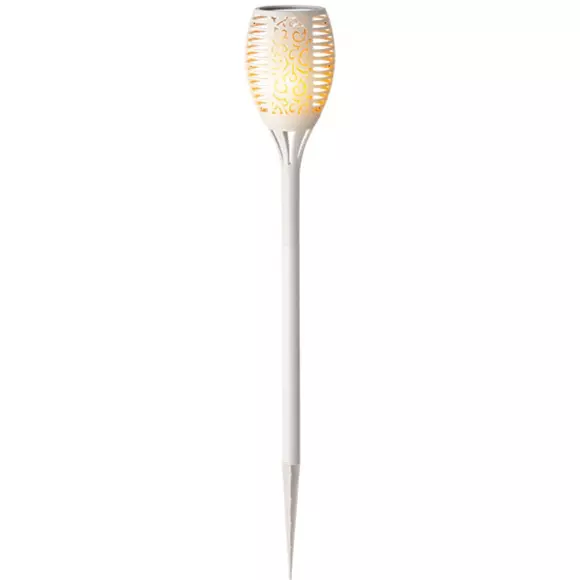 Borne de jardin solaire effet Flamme Arabesque - Blanche 3