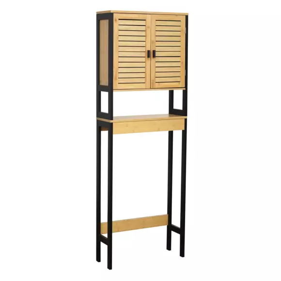 Meuble dessus WC Cebu Noir/Bois 2