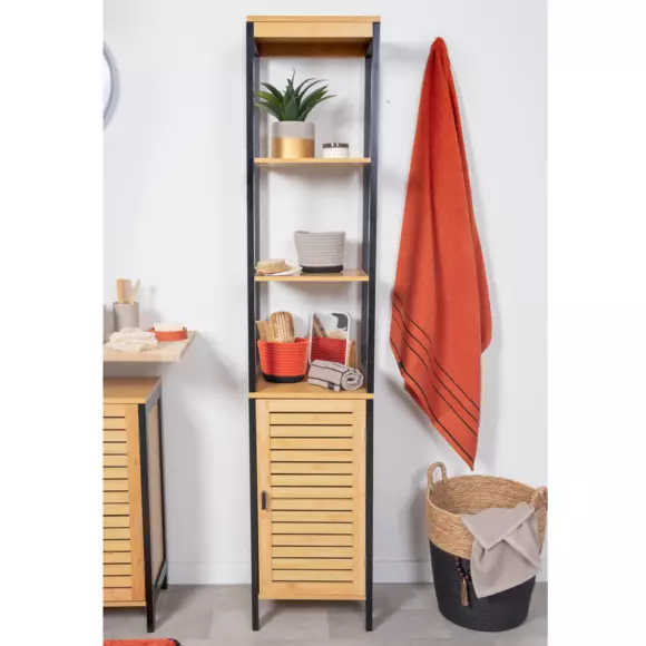Badezimmerregal Cebu Schwarz/Naturfarben 3