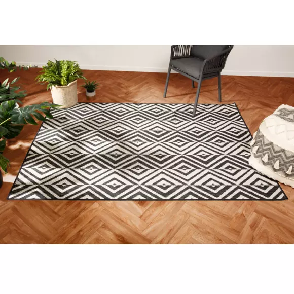 Tapis d'extérieur (120 x 160 cm) Losange Noir 3