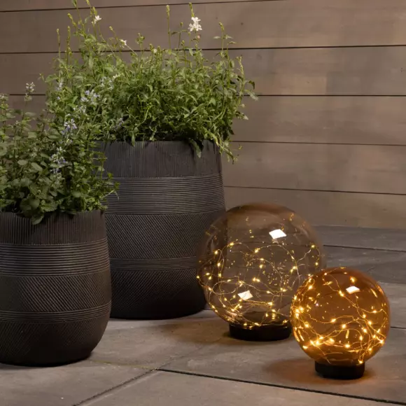 Borne de jardin solaire Crystal 30 LED - Orange 2