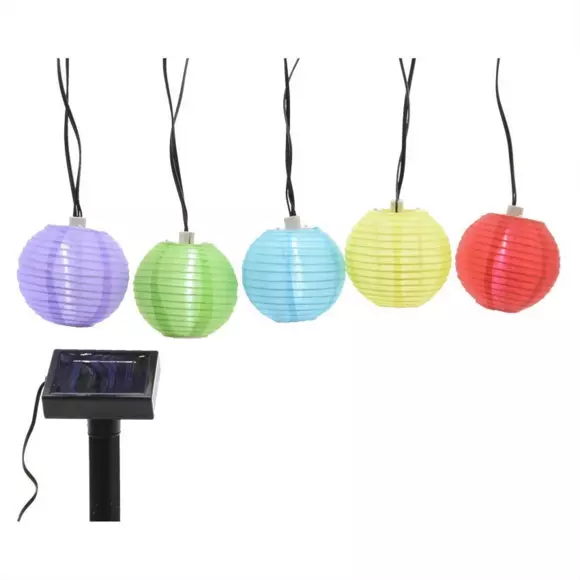 Guirlande solaire à LED Lanternes multicolores - Blanc froid 2