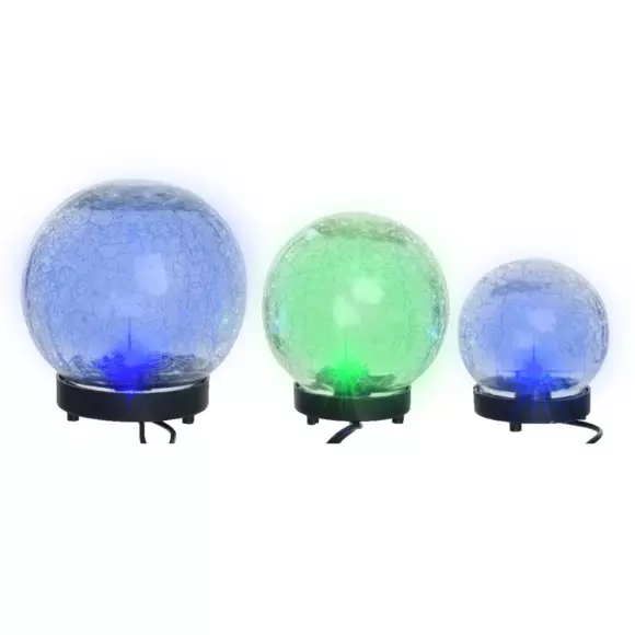 Juego de 3 bolardos solares Bola - Multicolor 3