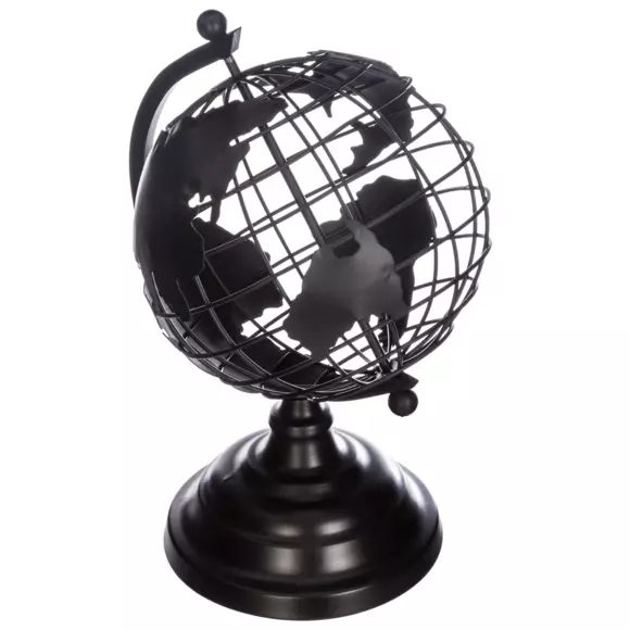 Globe Métal Vintage Noir 2
