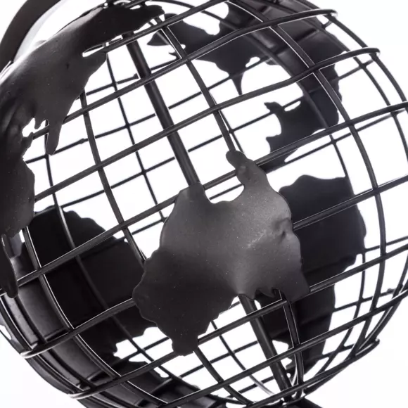 Wereldbol metaal Vintage Zwart 3