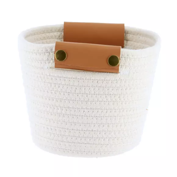 Lot de 3 paniers Simili Blanc 3