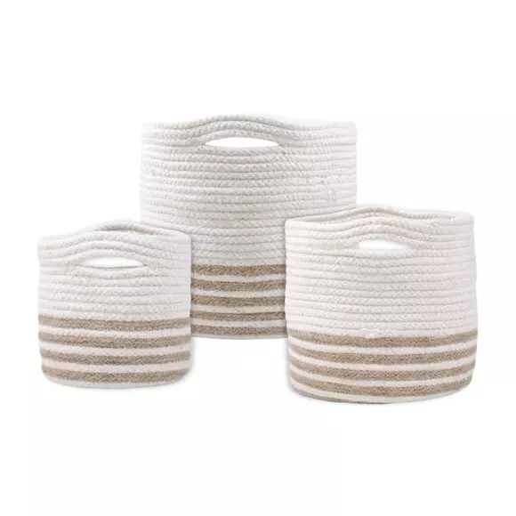 Lot de 3 paniers jute Banao Blanc 2