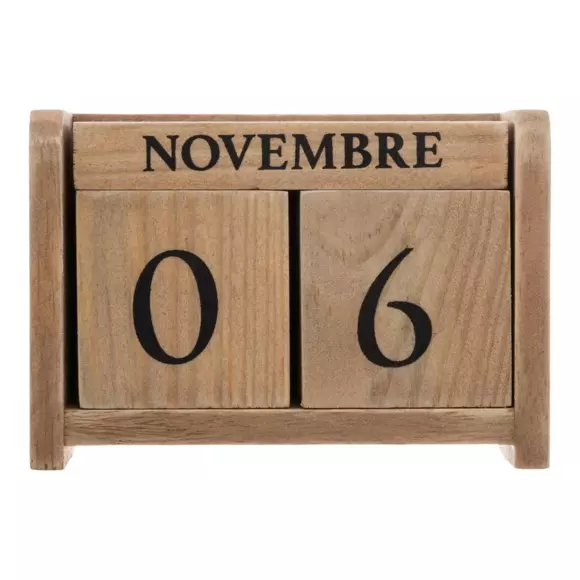 Calendrier Bois colonial Naturel 2