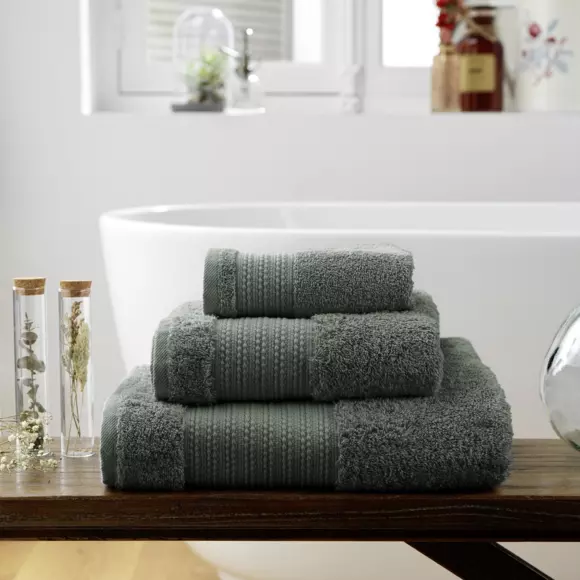 Serviette de bain coton bio (70 x 130 cm) Garance Vert romarin 2