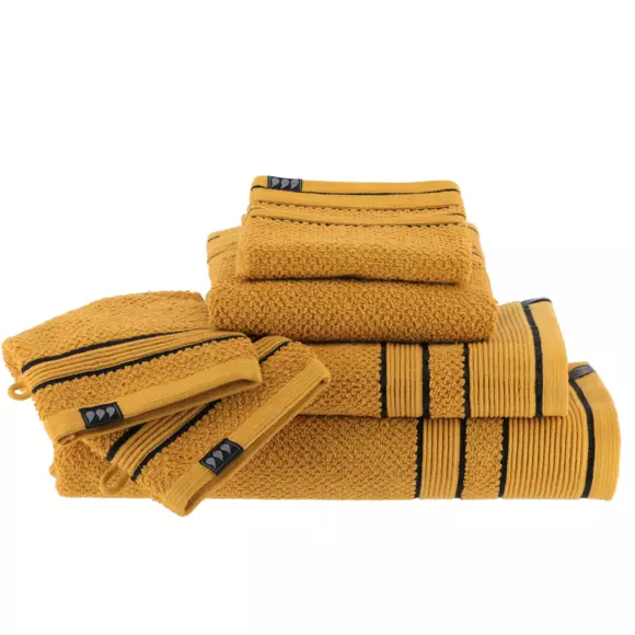Serviette de bain (50 x 90 cm) Black Line Jaune ocre / noir 2