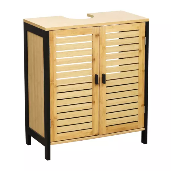 Meuble sous lavabo Cebu Noir/Bois 3