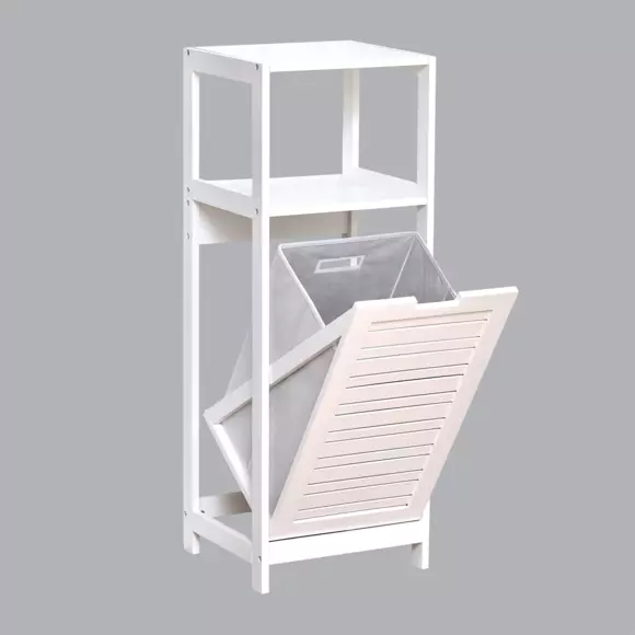 Meuble bas panier à linge Miami Blanc 2