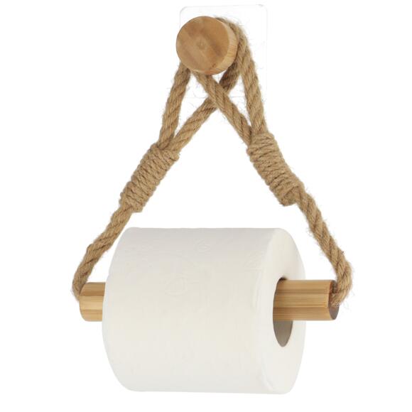 Toilettenpapierhalter zum Kleben Bambus & Seil Easy Chic Naturfarben 2