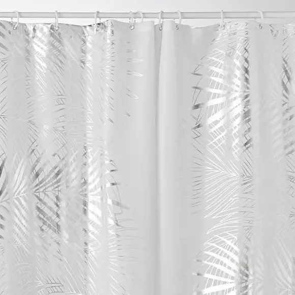 Cortina de ducha (200 cm) Orbella Blanco y plata 2