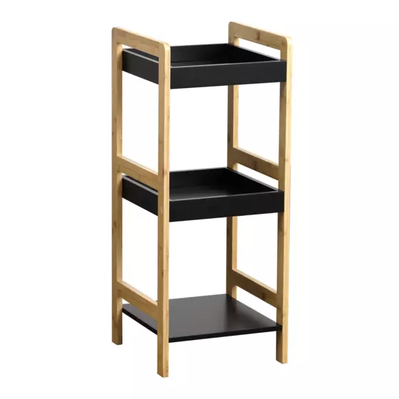Mueble 3 estantes Bambú Negro 2