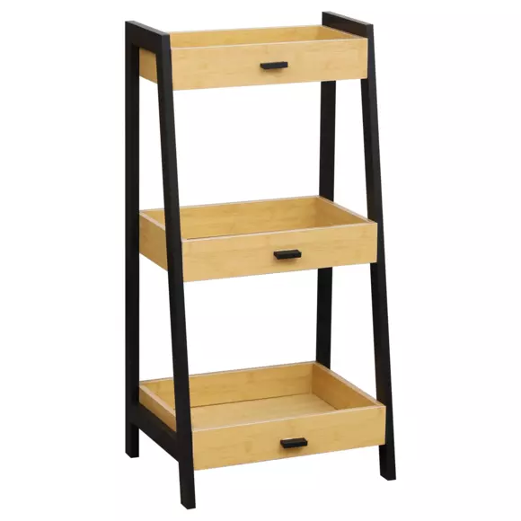 Mueble 3 estantes Cebu Negro/Madera 3