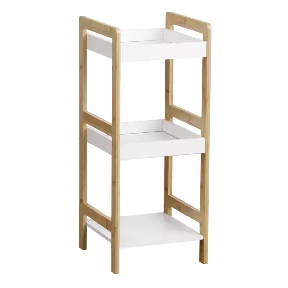 Mueble 3 estantes Bambú Blanco 2