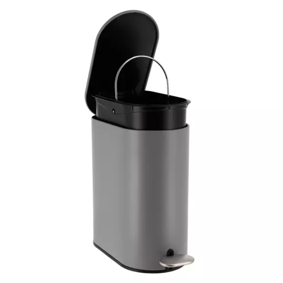 Cubo de pedal con freno de caida Black Line Gris 3