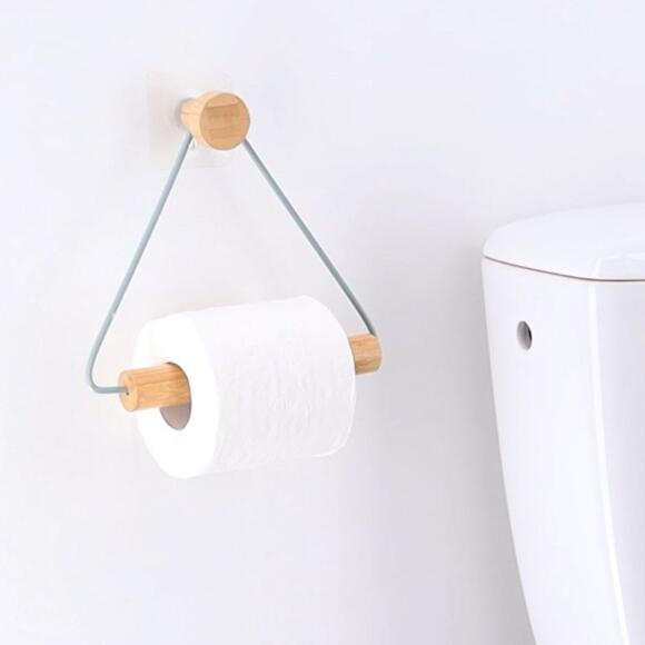 Toilettenpapierhalter zum Kleben Metall & Bambus Easy Chic Khaki 2
