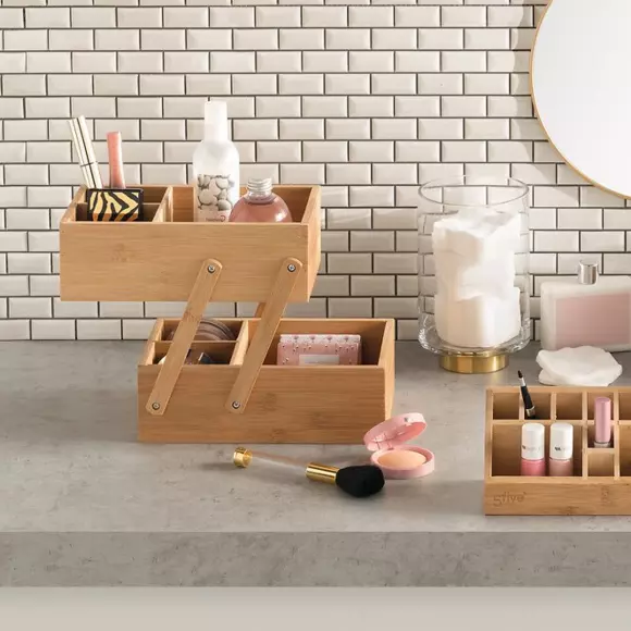 Organizer 2 Ebenen aus Bambus Naturfarben 2