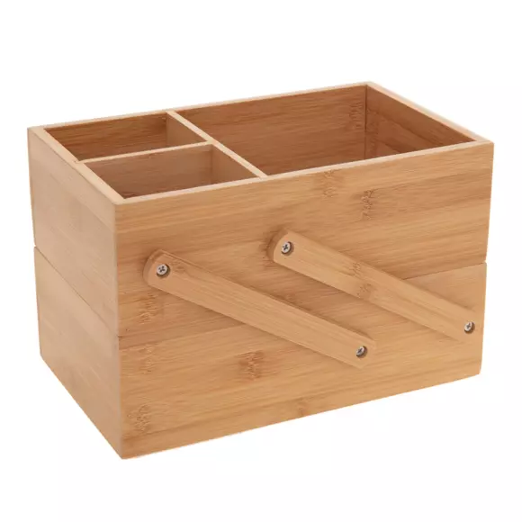 Organizer 2 Ebenen aus Bambus Naturfarben 3