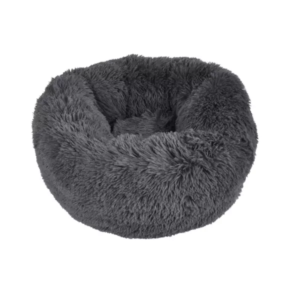 Coussin rond apaisant pour chat et chien Fluffy D55 cm Anthracite 2
