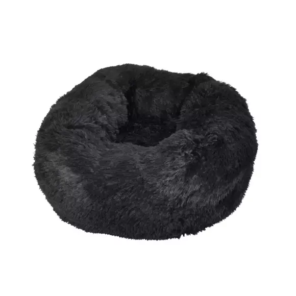 Coussin rond apaisant pour chat et chien Fluffy D55 cm Noir 3