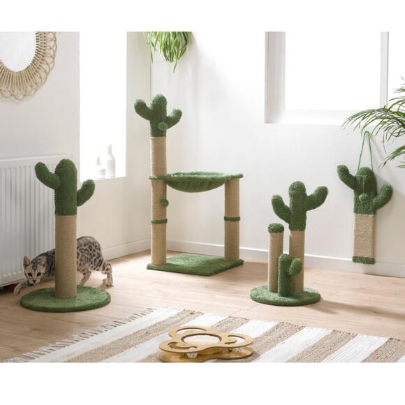 Albero tiragraffi Cactus con gioco e amaca Verde 2