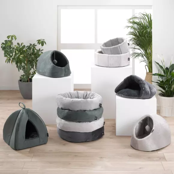 Niche chausson d'intérieur pour chat Sweet Cat L45 cm Ecru 3