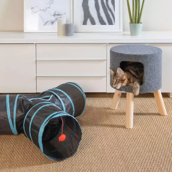 Kattenmand kruk Design D36 cm Grijs 2