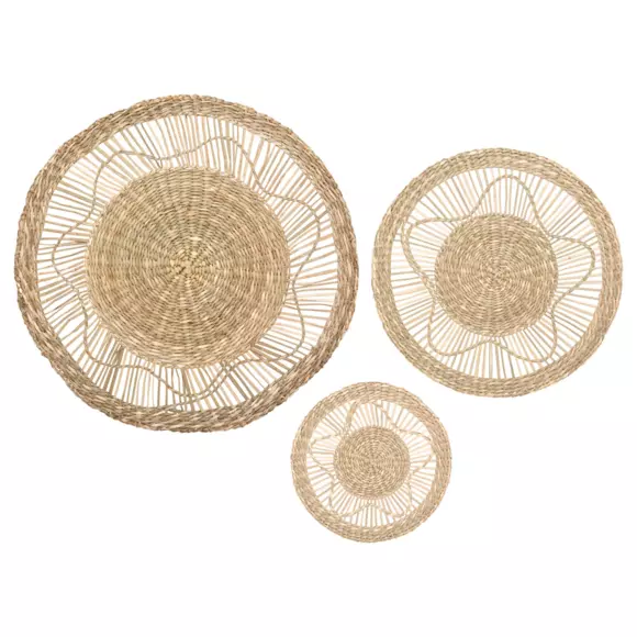 Lote de 3 decoraciones de pared en caña Seagrass Beige 2