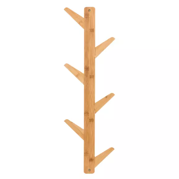 Hakenleiste 6 Haken aus Bambus Naturfarben 3