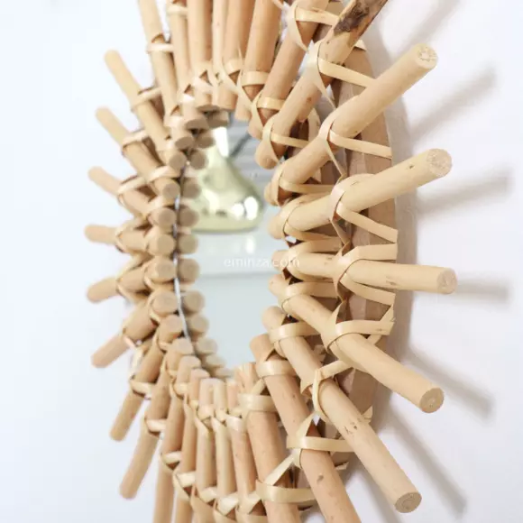 Specchio Sole Rattan naturale 3