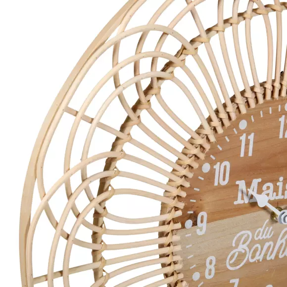 Horloge Bistrot Rotin Beige 2