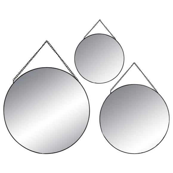 Set van 3 spiegels Ovalia Zwart 2