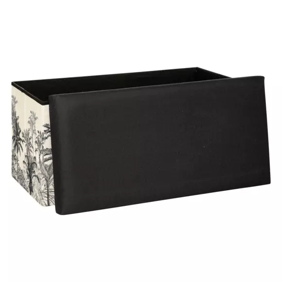 Pouf pliant double Benicio Noir et Blanc 3